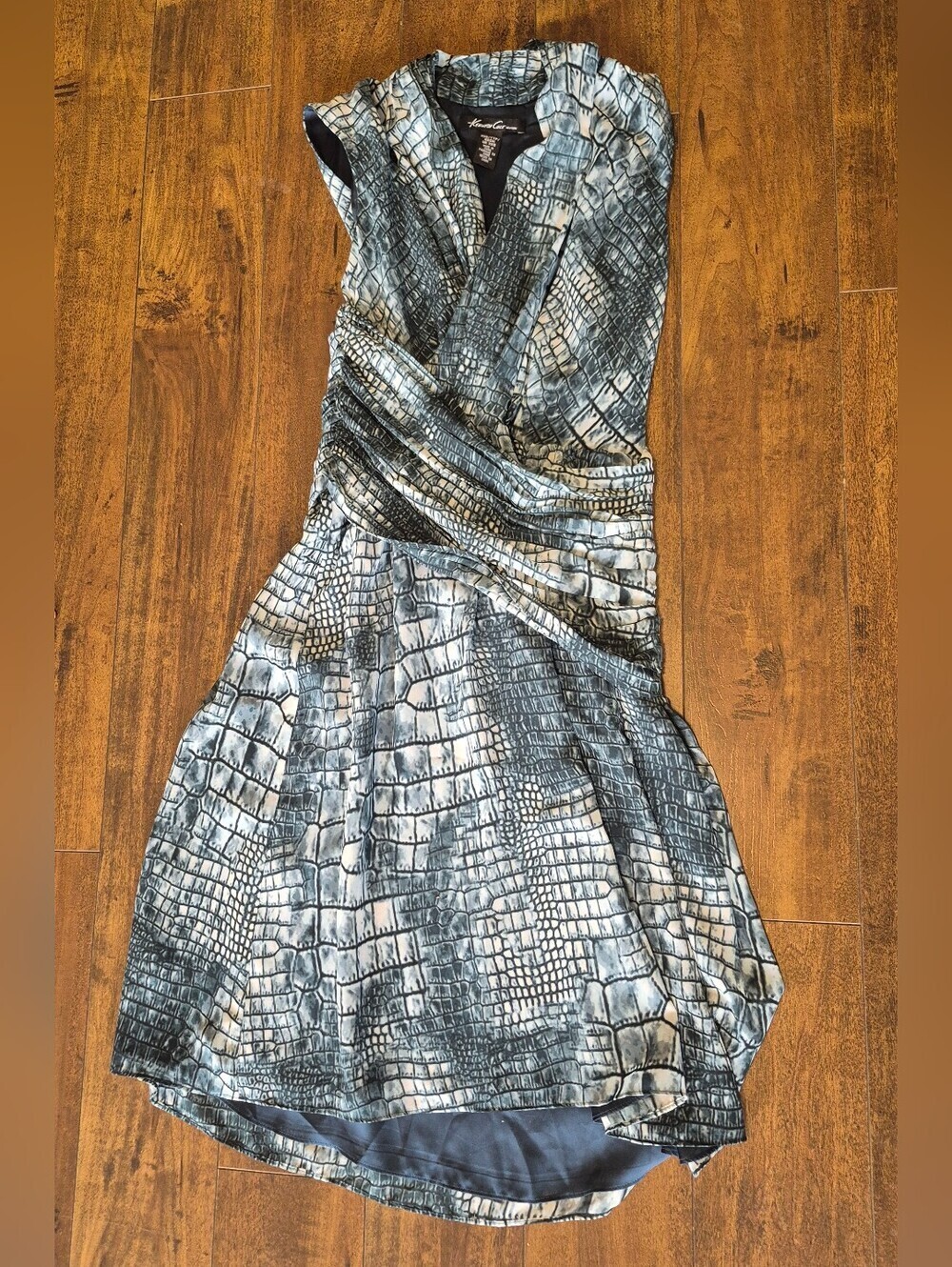 Kenneth Cole New York Faux-Snakeskin Wrap Mini Dress - Picture 5 of 6